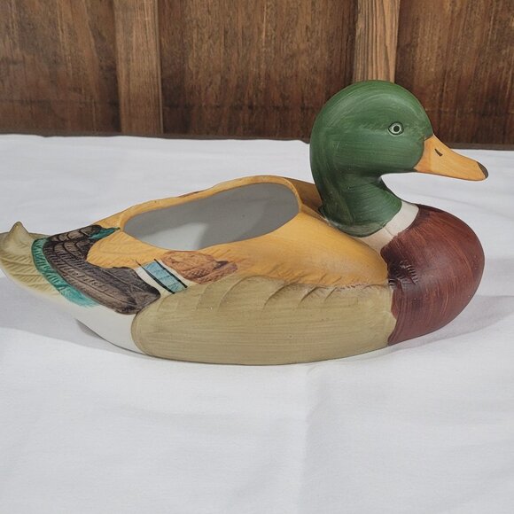 Vtg Mallard Duck Planter Balos - Picture 4 of 8
